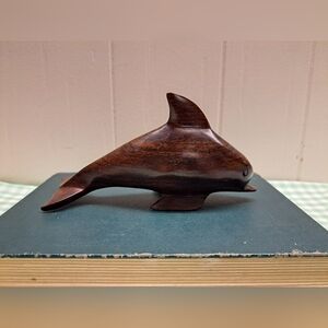Vintage Hand Carved Ironwood Porpoise Dolphin Sculpture Collectible